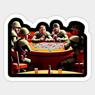 Soldier playing Poker Sticker